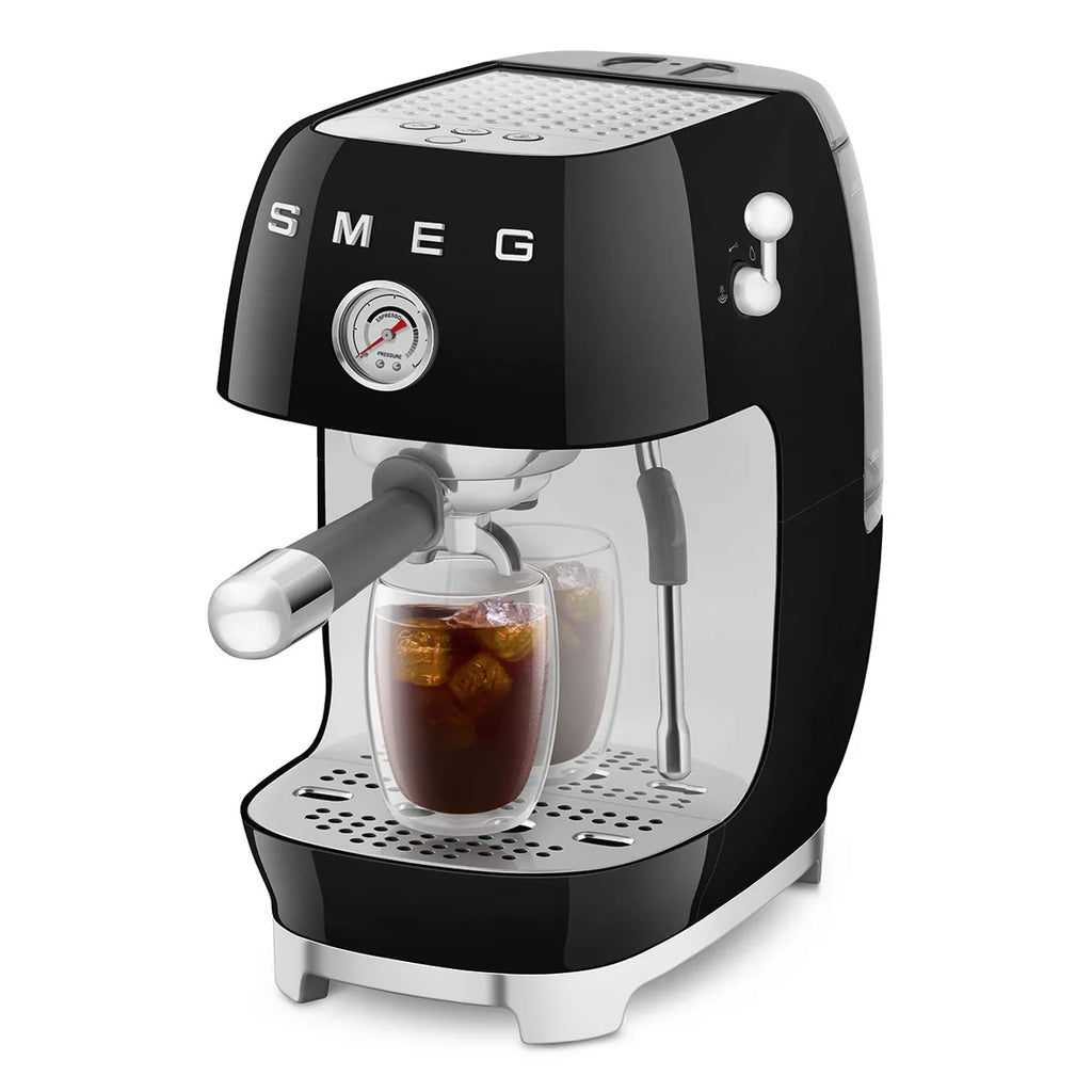 Kolbowy ekspres do kawy Smeg ECF03BLEU Czarny 50's Style