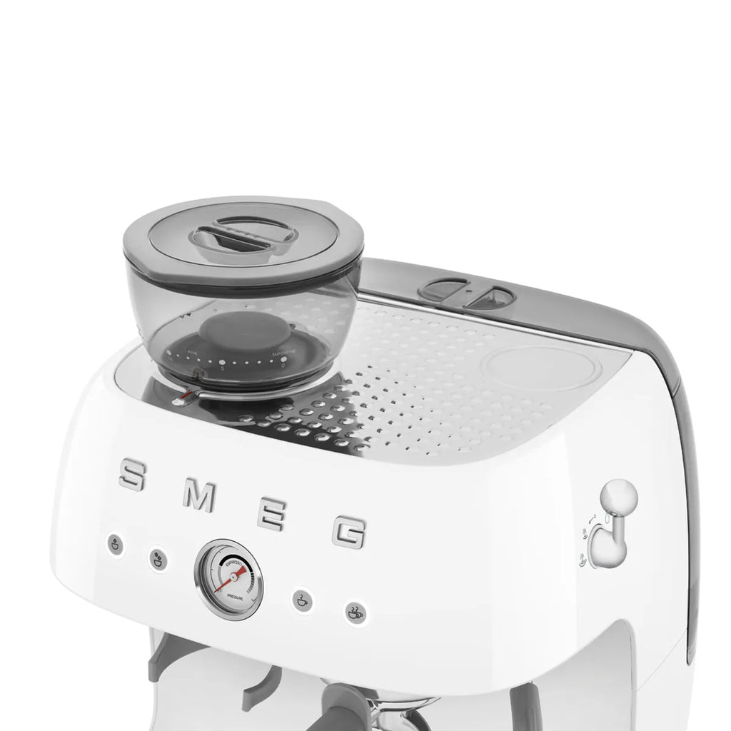 Kolbowy ekspres do kawy Smeg EGF03WHEU Biały 50's Style
