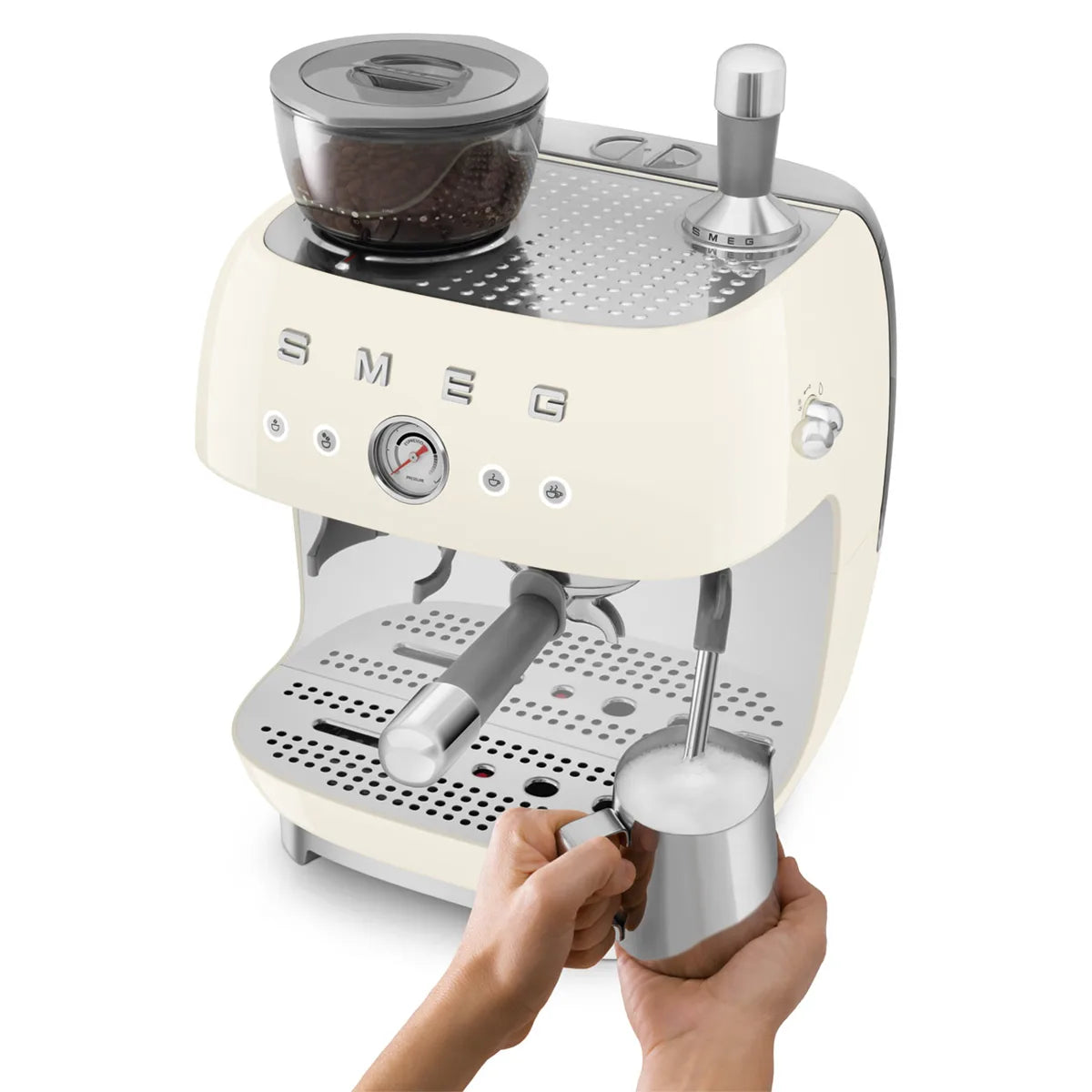 Kolbowy ekspres do kawy Smeg EGF03CREU Kremowy 50's Style