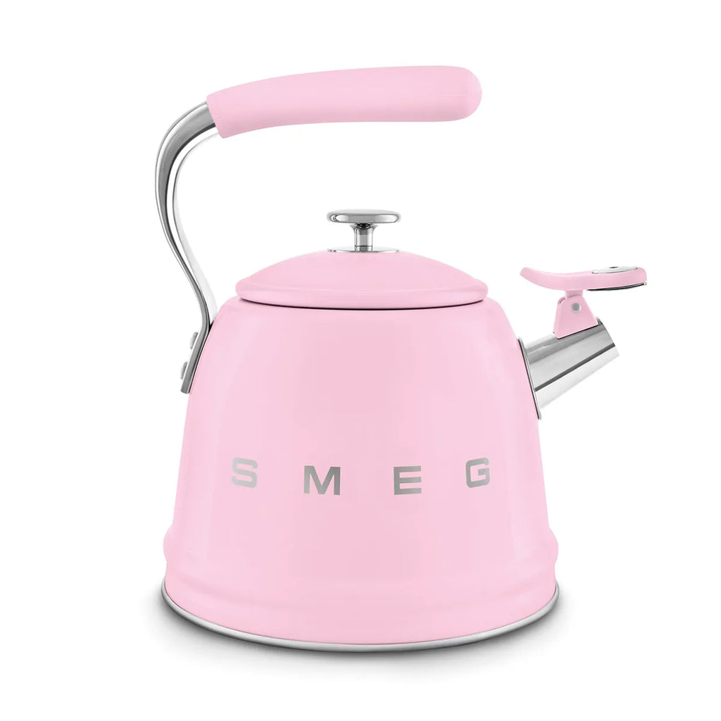 Czajnik z gwizdkiem Smeg WKF01PK Pastelowy róż 50's Style