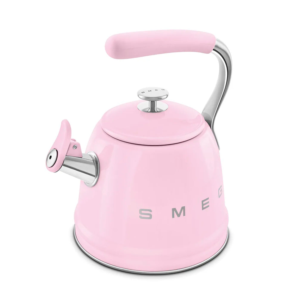Czajnik z gwizdkiem Smeg WKF01PK Pastelowy róż 50's Style