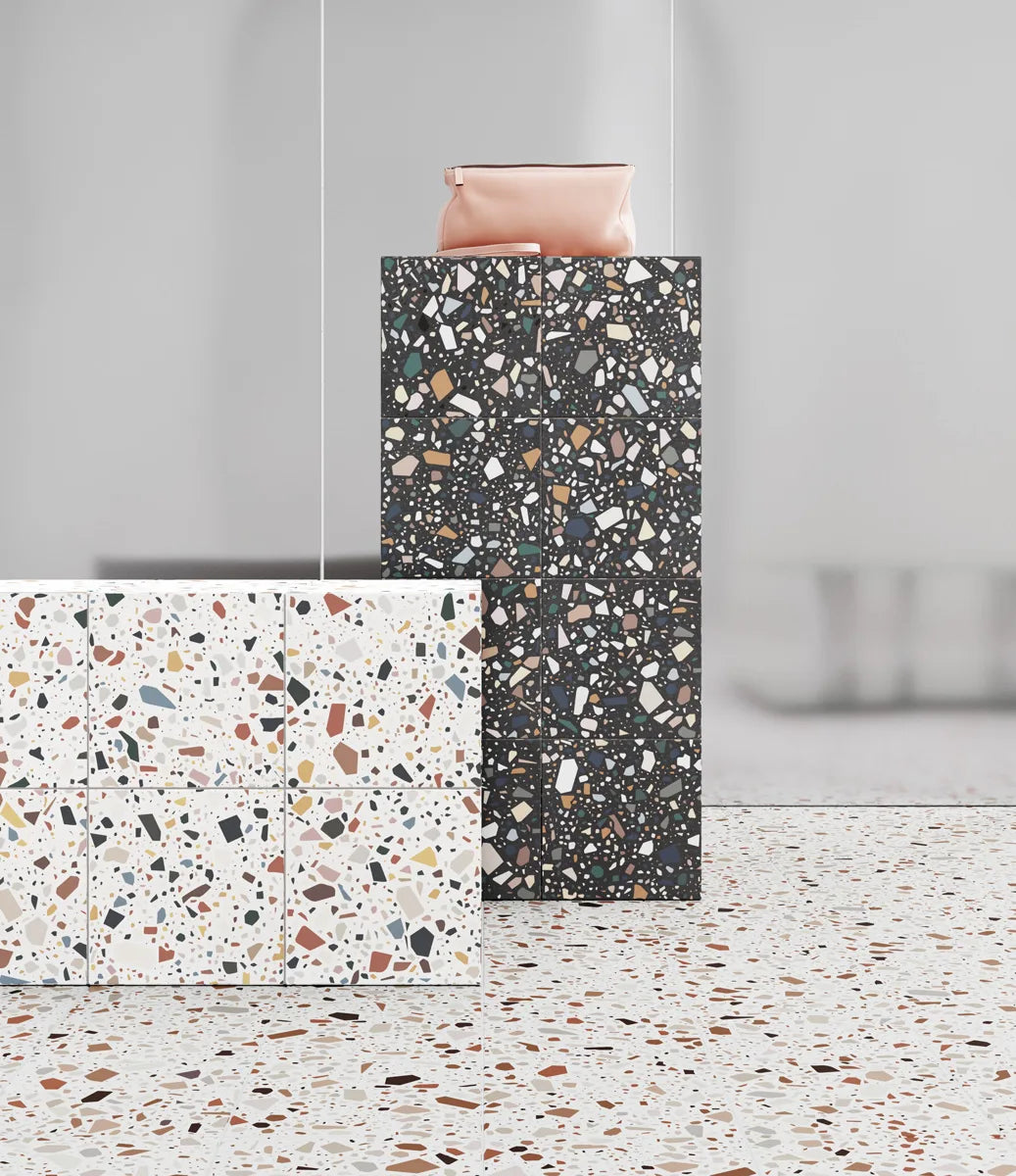 Confetti bianco.grigio 18,6x18,6 cm