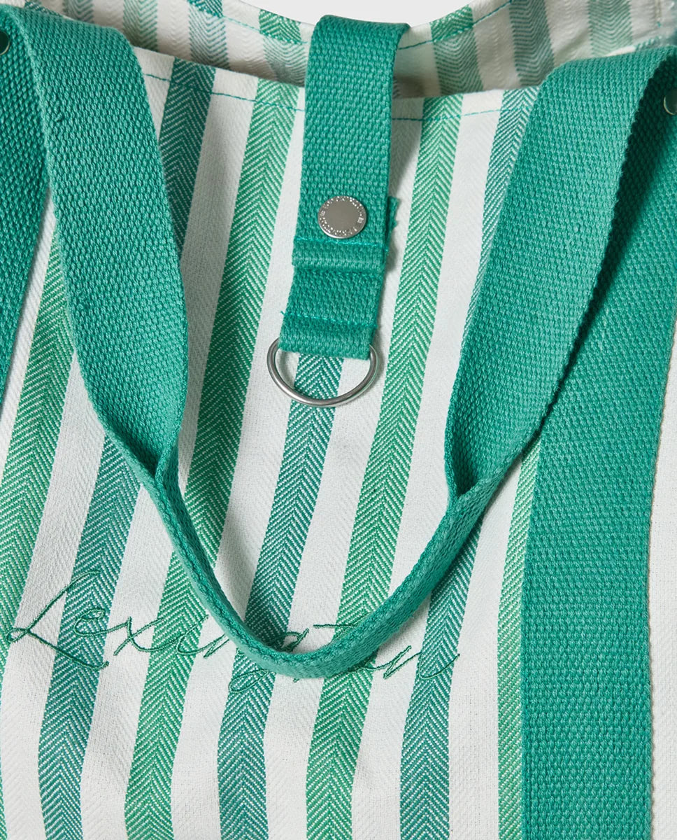 Organic Cotton Herringbone Beach Bag