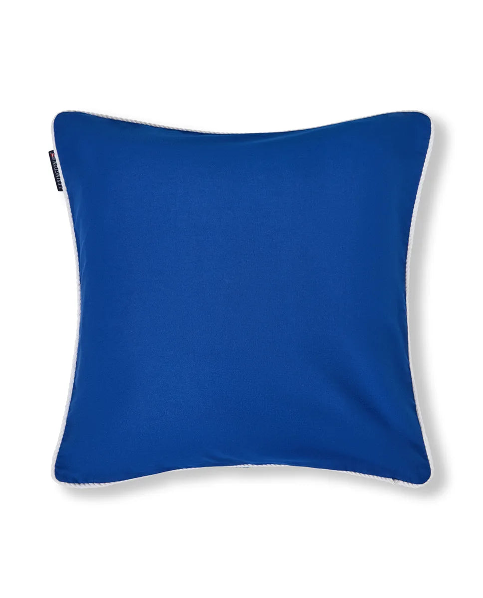 Blue Logo Organic Cotton Twill Pillow Cover