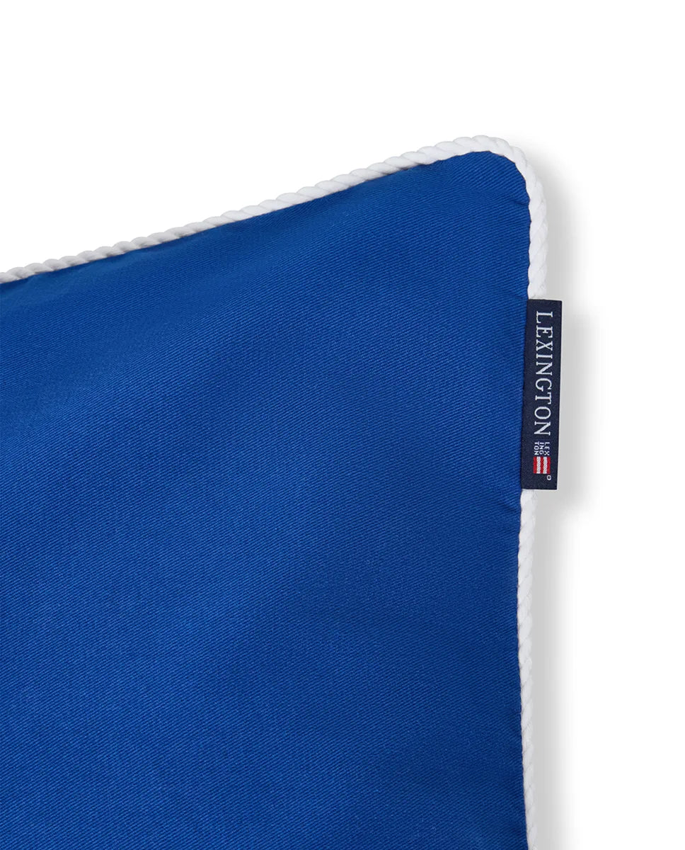 Blue Logo Organic Cotton Twill Pillow Cover