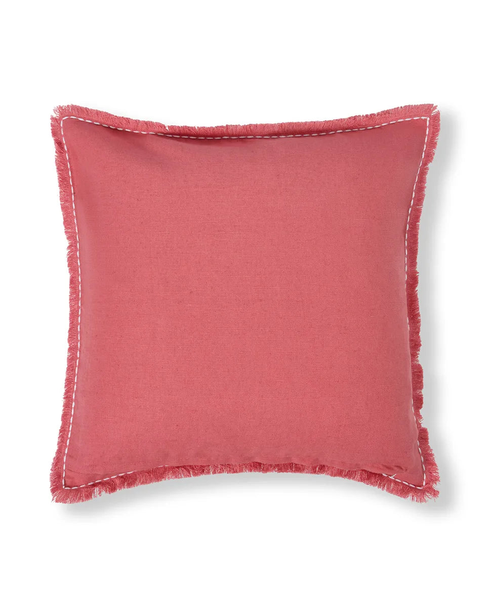 Summer Embroidered Patch Linen/Cotton Pillow Cover