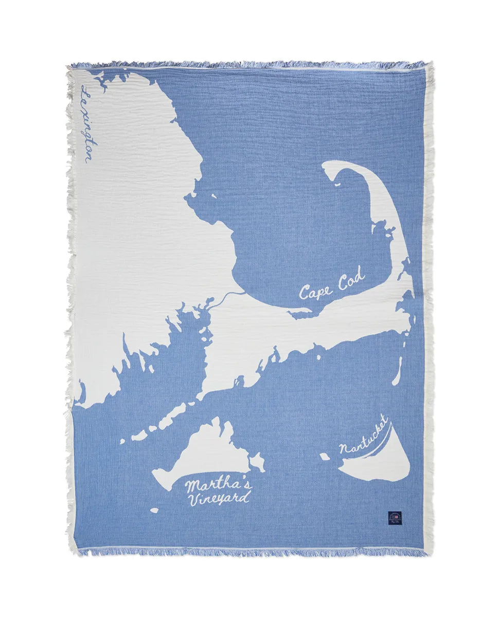 Map Organic Cotton Jacquard Blanket