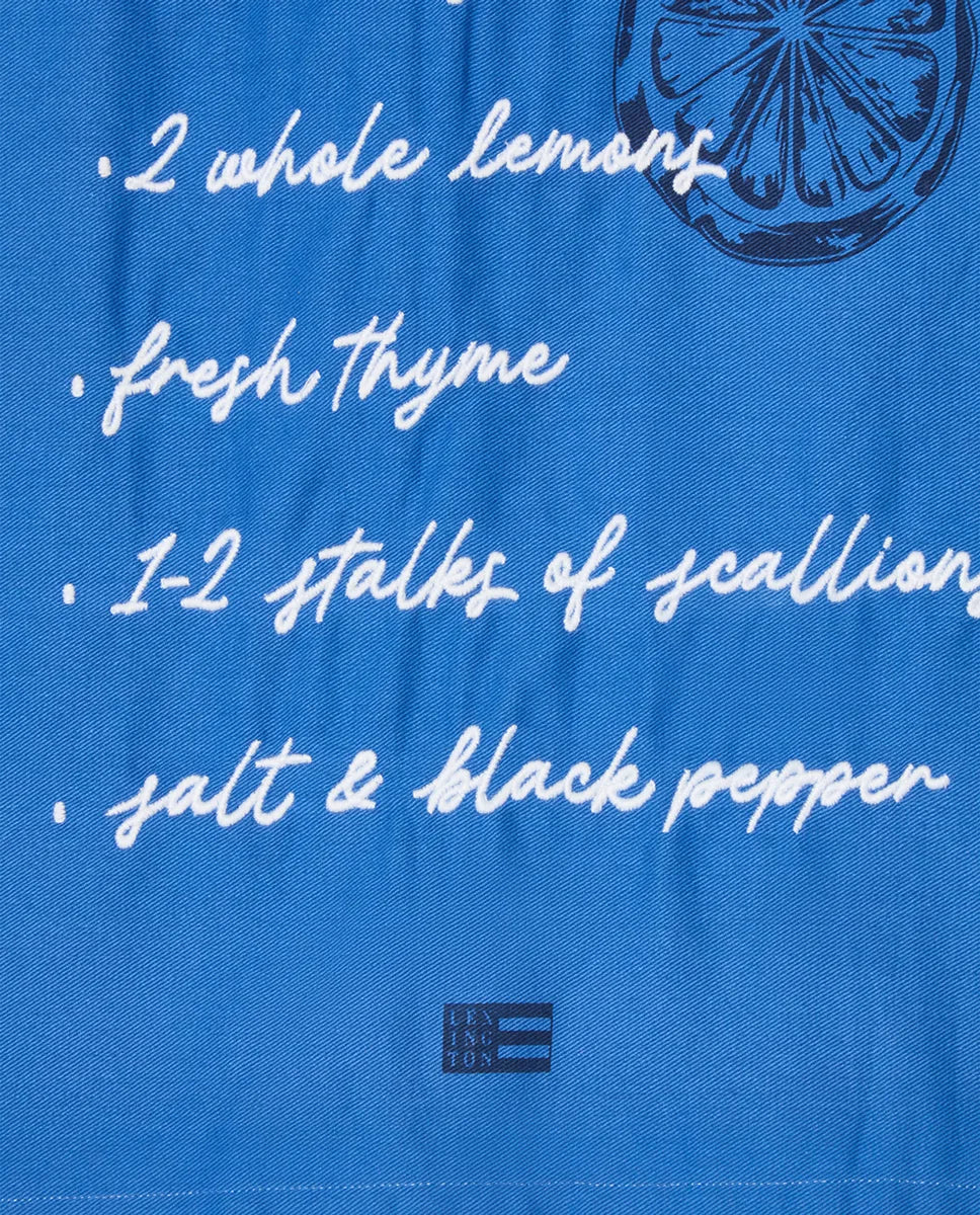 Grilled Sea Bass Organic Cotton Kitchen Towel