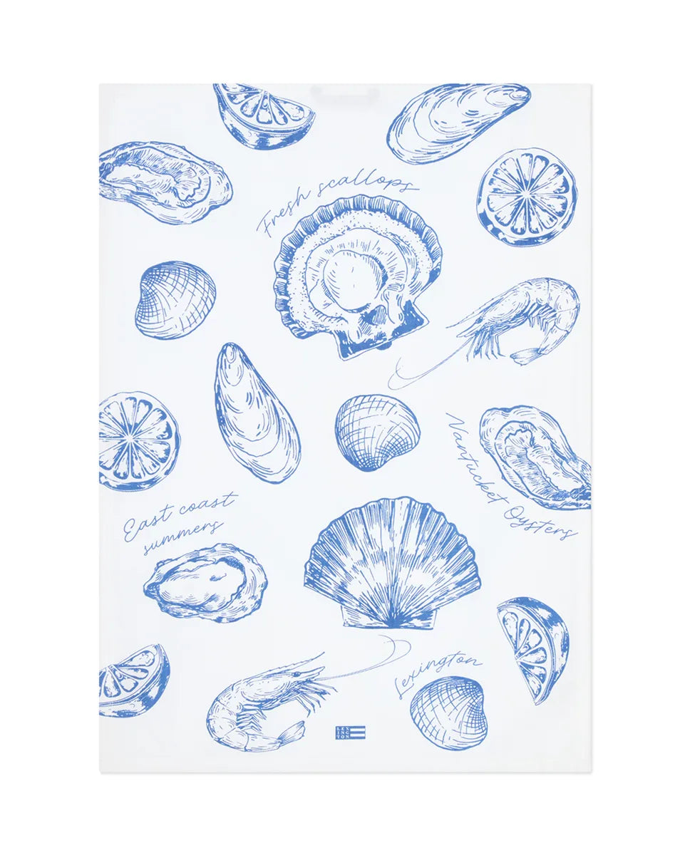 Shell Printed Organic Cotton Kitchen Towel
