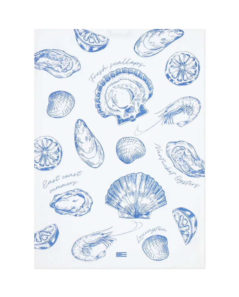 Shell Printed Organic Cotton Kitchen Towel