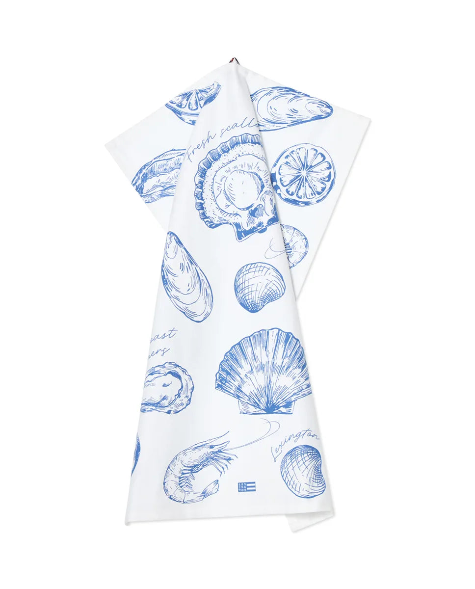 Shell Printed Organic Cotton Kitchen Towel