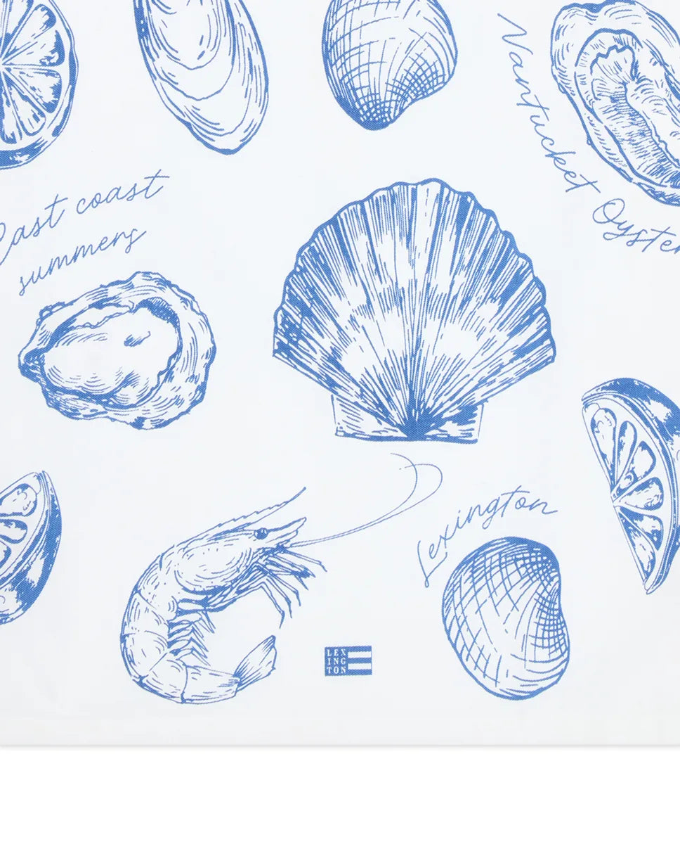 Shell Printed Organic Cotton Kitchen Towel