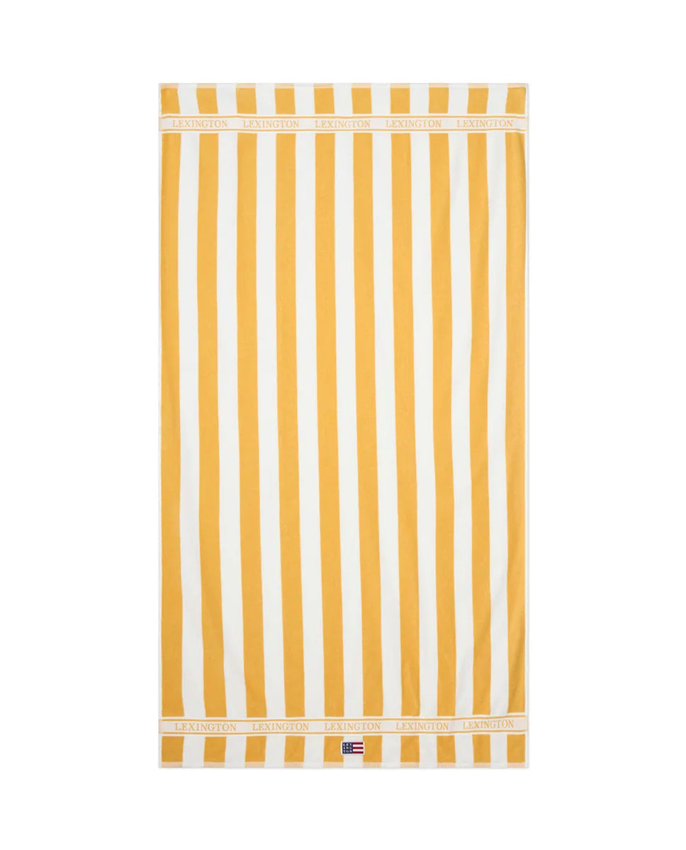 Block Striped Cotton Terry Beach Towel