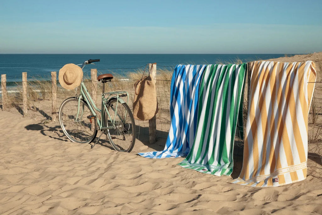 Block Striped Cotton Terry Beach Towel