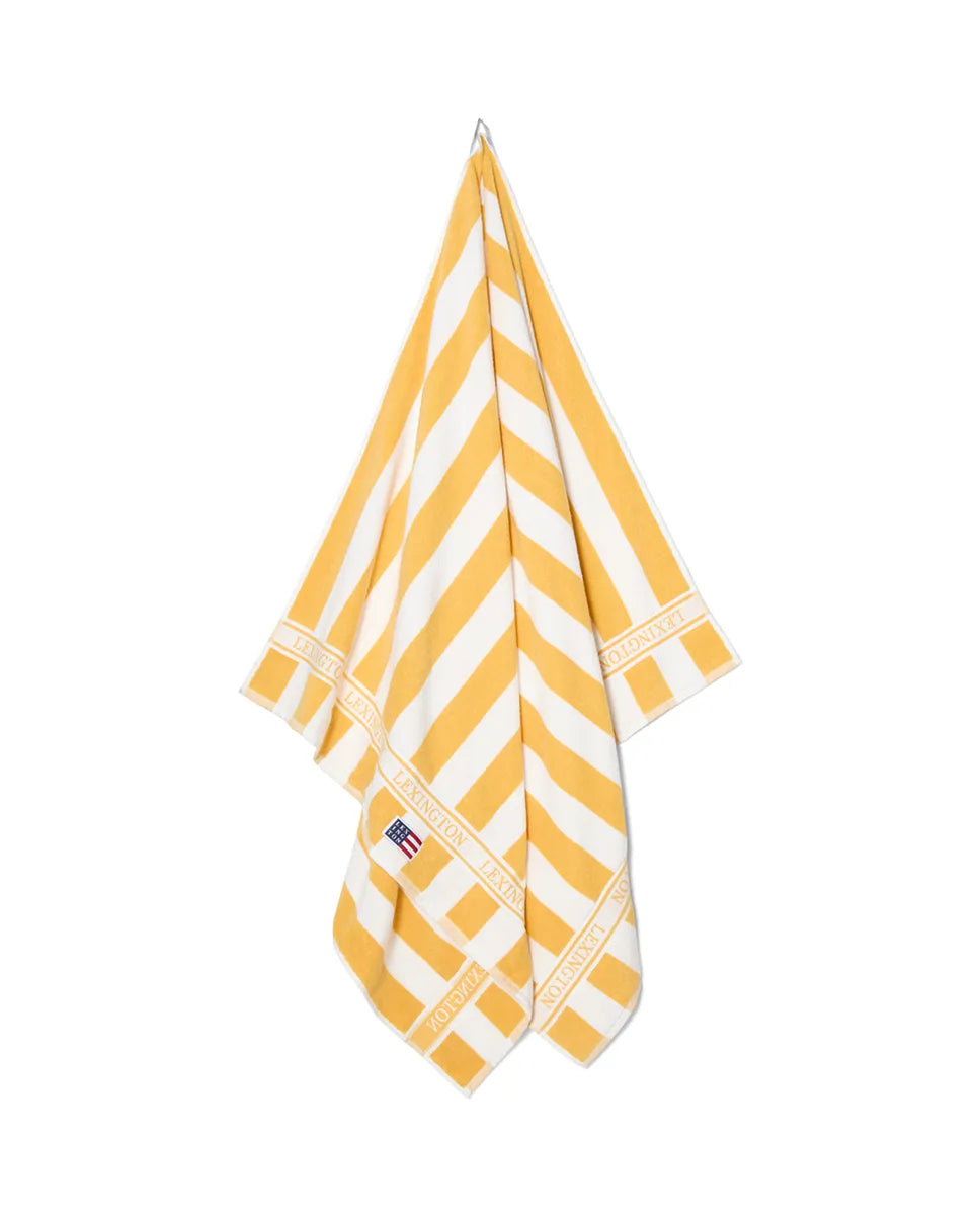 Block Striped Cotton Terry Beach Towel