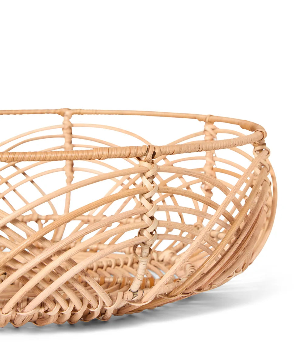 Wavy Rattan Basket (Diam 38cm)