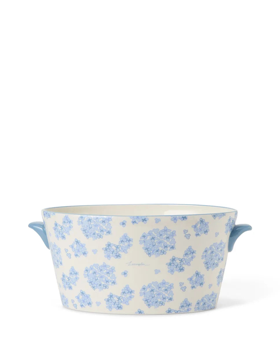 Floral Stoneware Pot with Handles