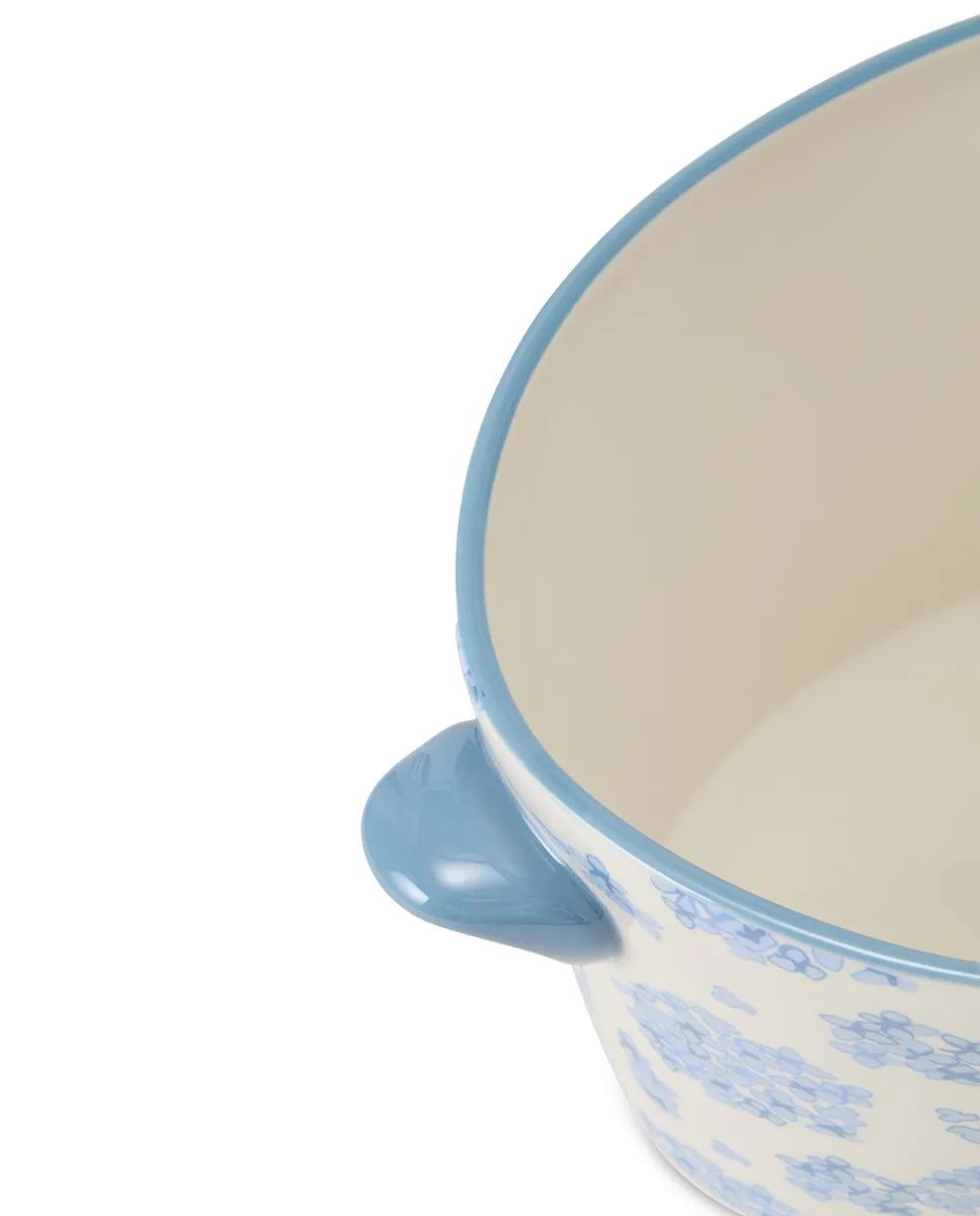 Floral Stoneware Pot with Handles
