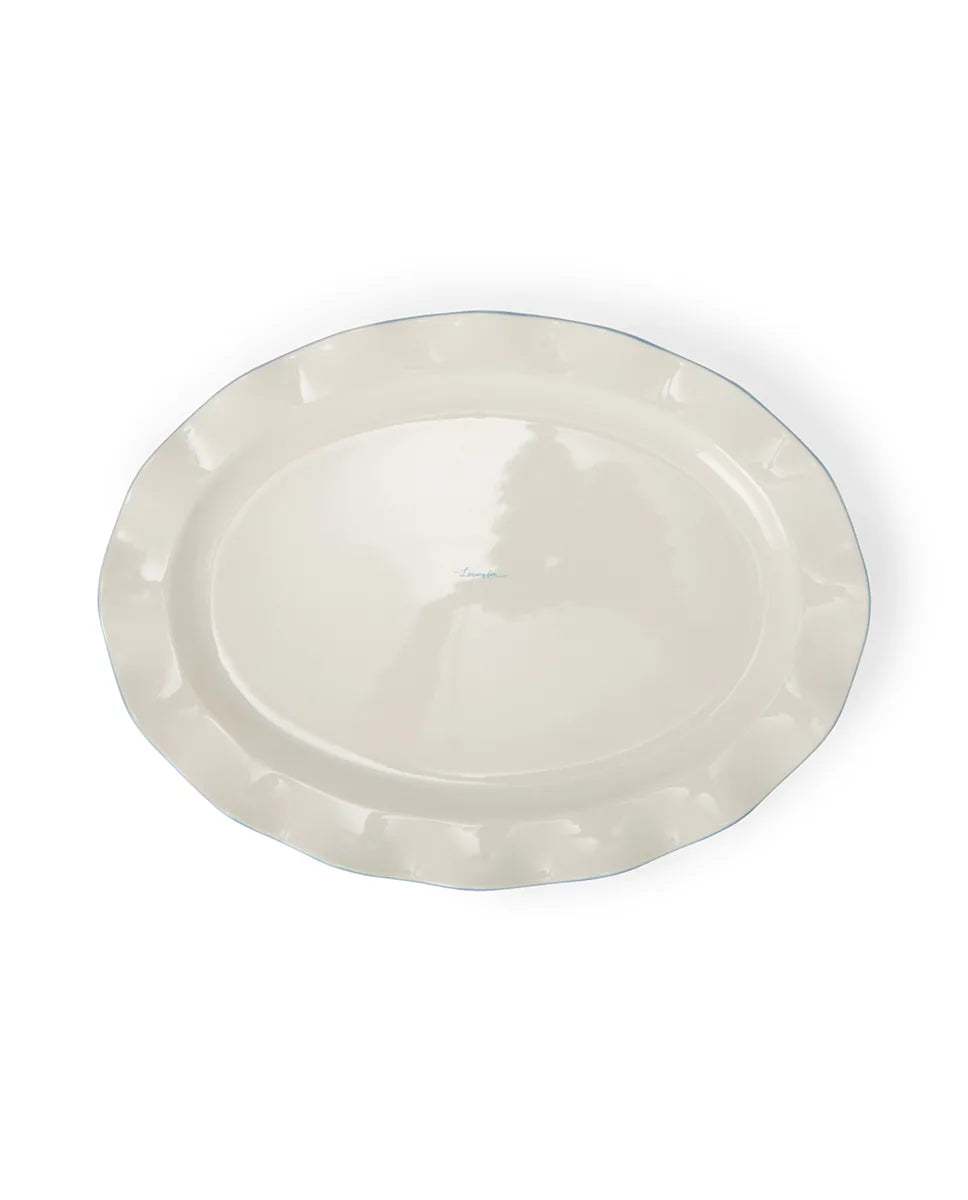 Stoneware Wavy Oval Platter