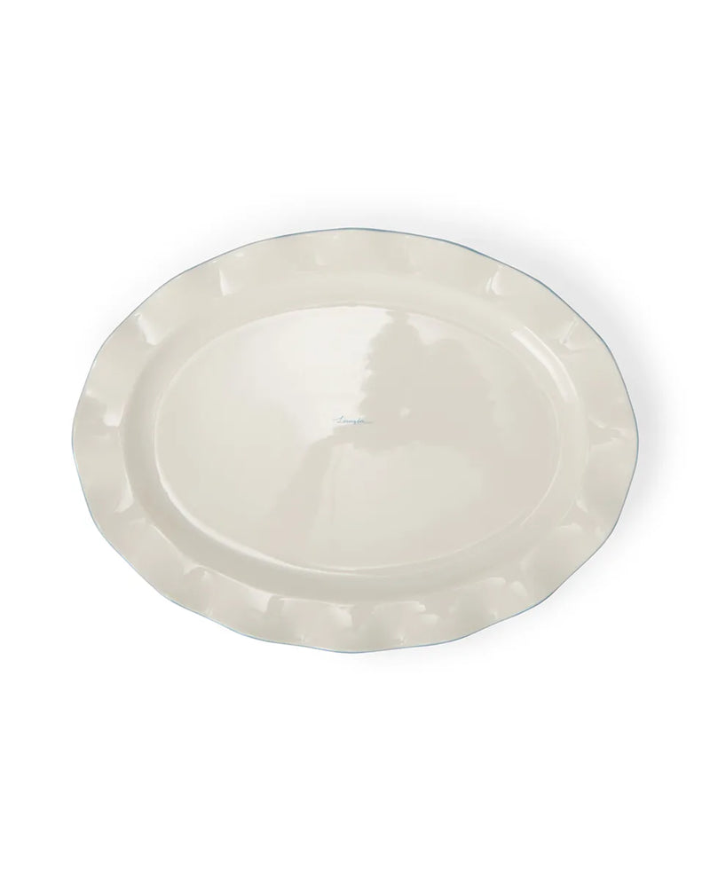 Stoneware Wavy Oval Platter