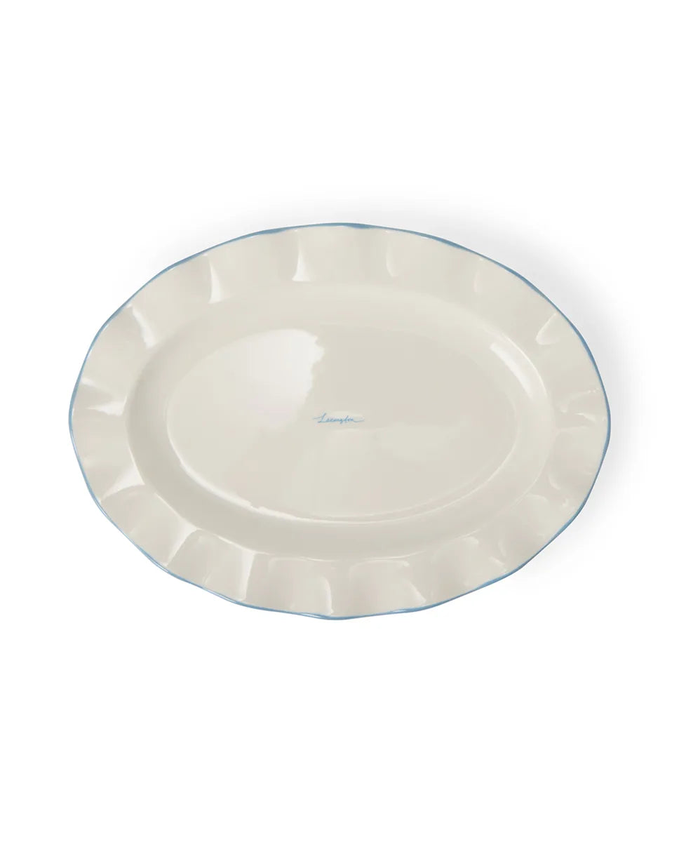 Stoneware Wavy Oval Plate