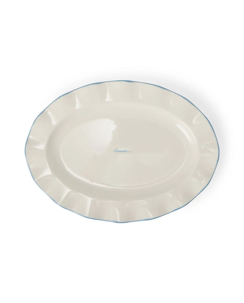 Stoneware Wavy Oval Plate