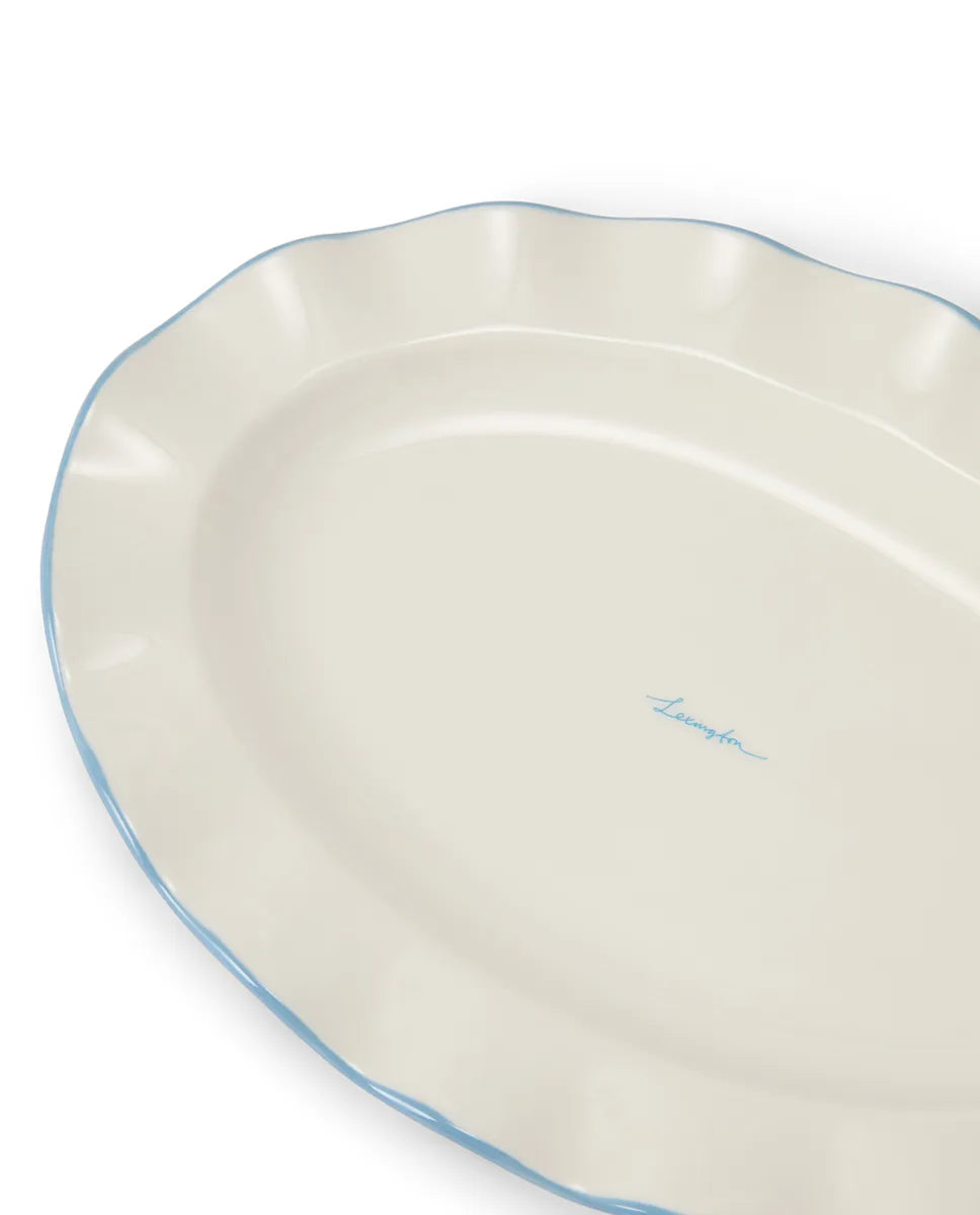 Stoneware Wavy Oval Plate