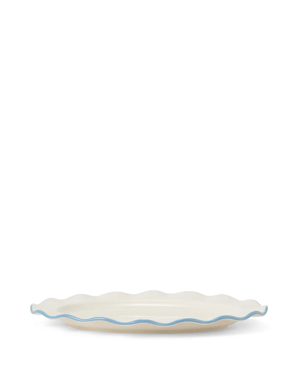 Stoneware Wavy Oval Plate