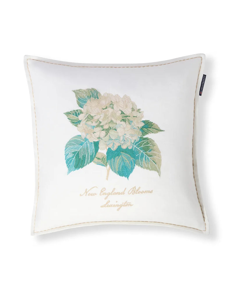 Floral Embroidered Linen/Cotton Pillow Cover