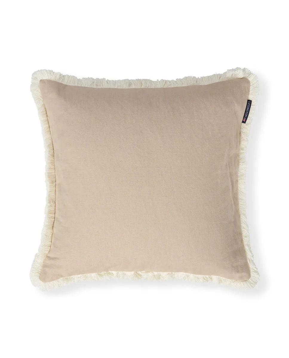 Linen/Cotton Fringe Pillow Cover