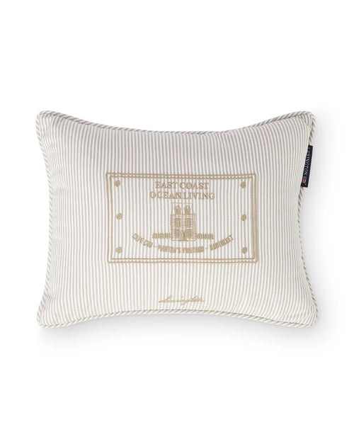 Beige/White Striped Organic Cotton 40x30 Pillow