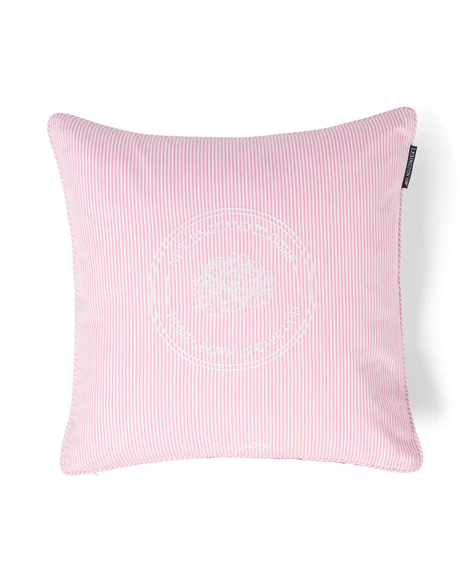 Pink/White Striped Organic Cotton Pillow Cover