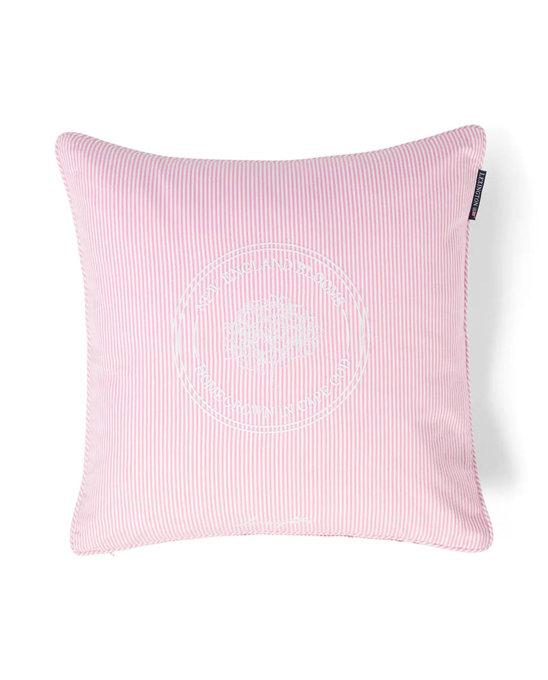 Pink/White Striped Organic Cotton Pillow Cover