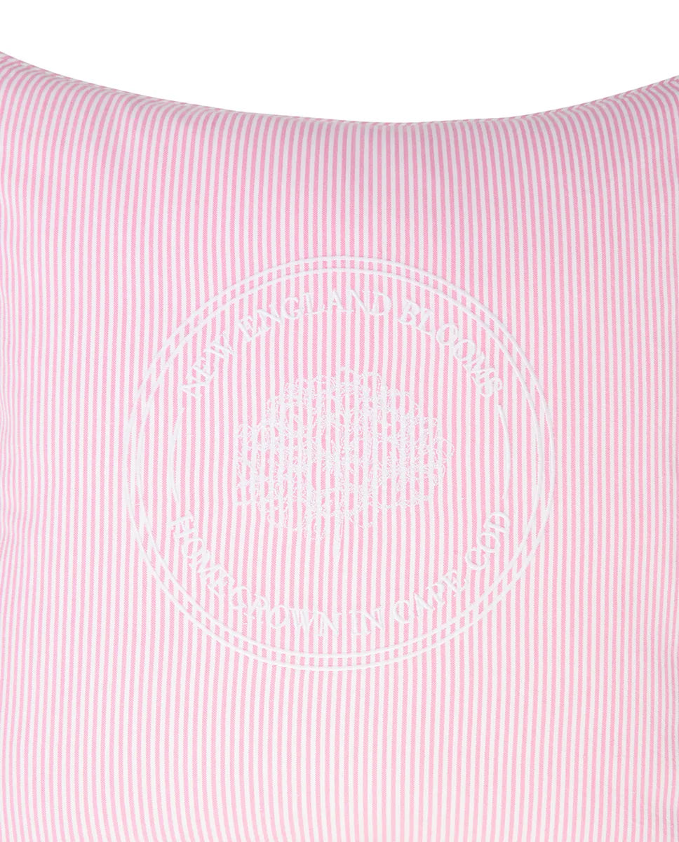 Pink/White Striped Organic Cotton Pillow Cover