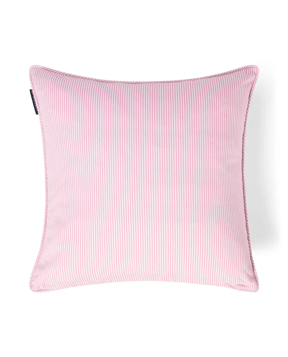Pink/White Striped Organic Cotton Pillow Cover