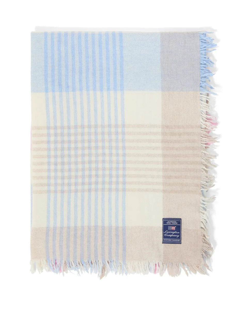 Multi Checked Recycled Wool Mix Throw