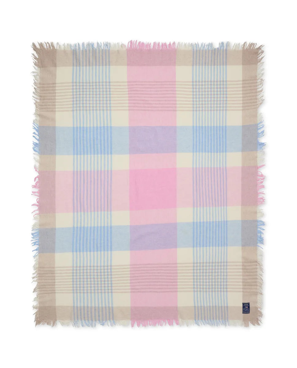 Multi Checked Recycled Wool Mix Throw