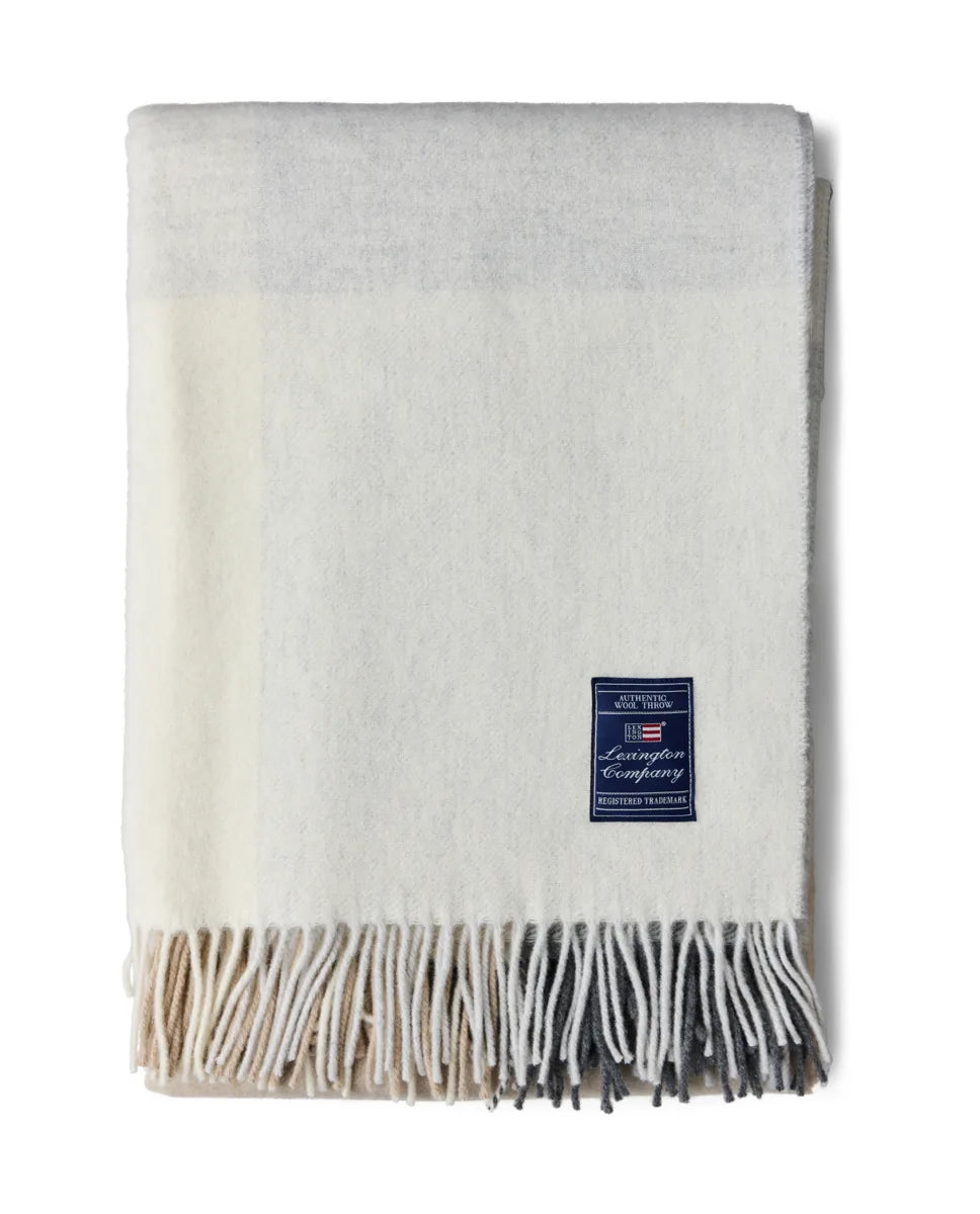 Checked Recycled Wool Throw