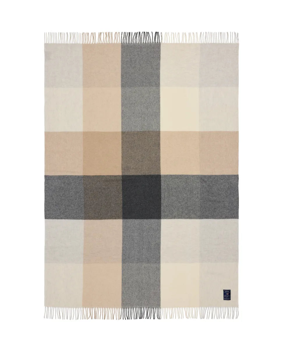 Checked Recycled Wool Throw