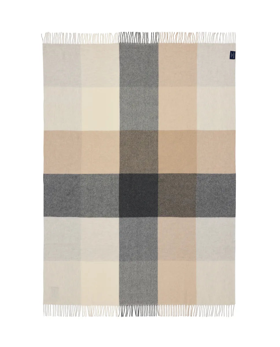 Checked Recycled Wool Throw