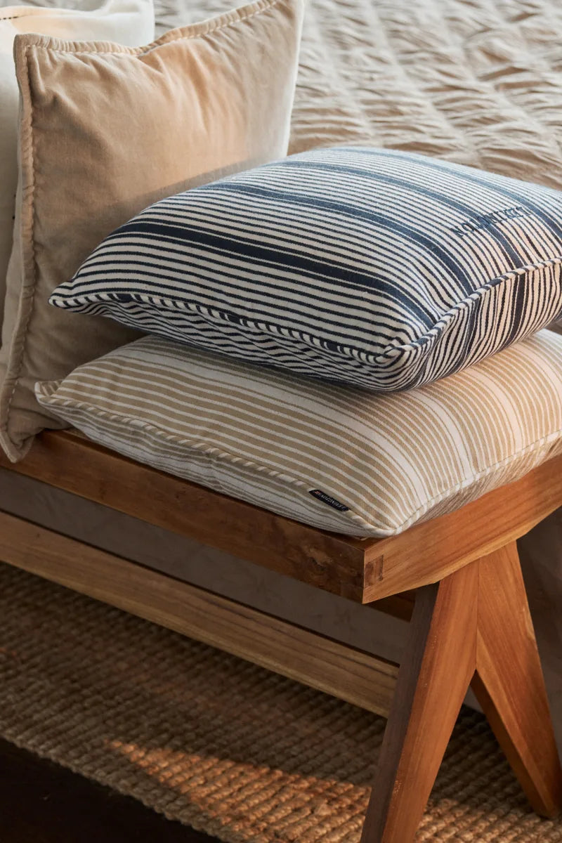 Classic Striped Organic Cotton Twill Pillow Cover