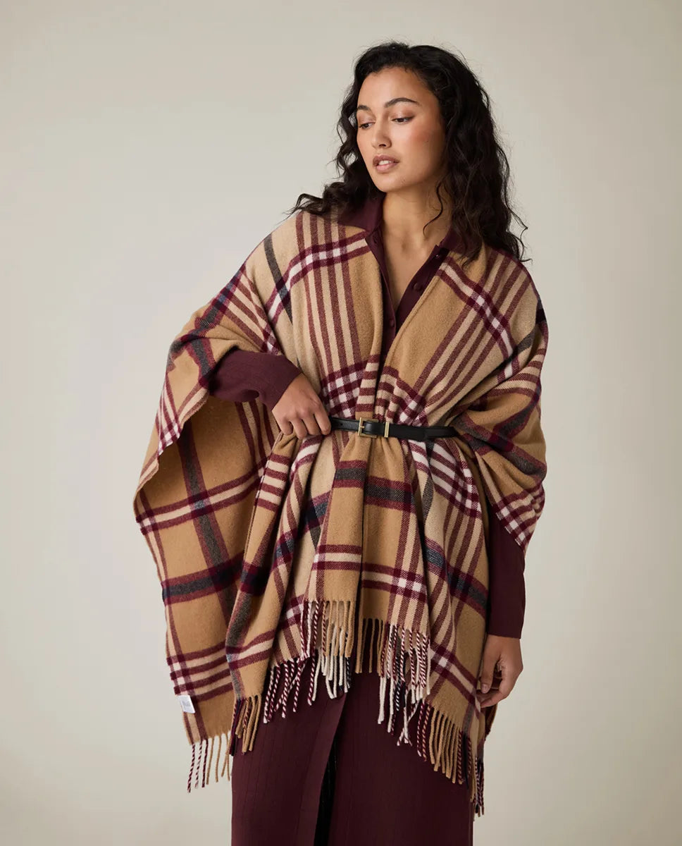Recycled Wool Blend Poncho