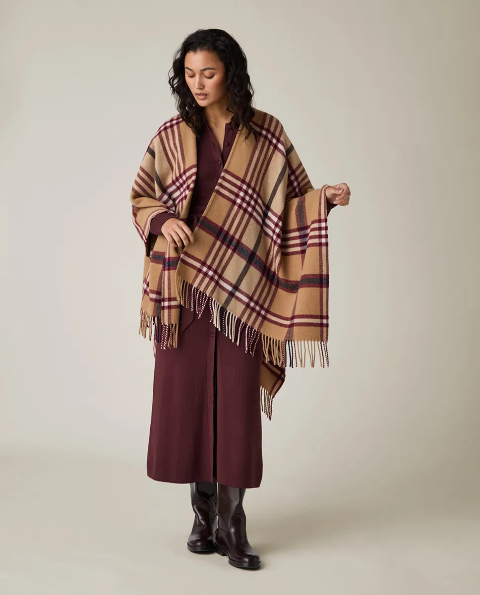 Recycled Wool Blend Poncho