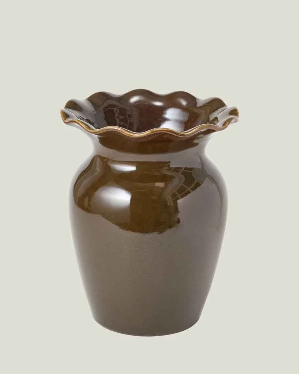 Stoneware Wavy Vase