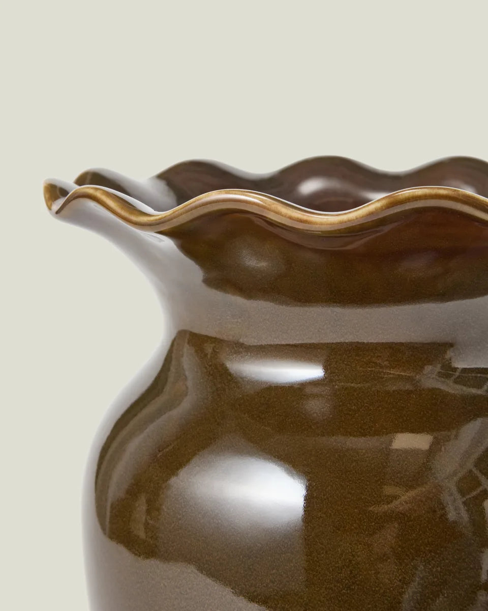 Stoneware Wavy Vase