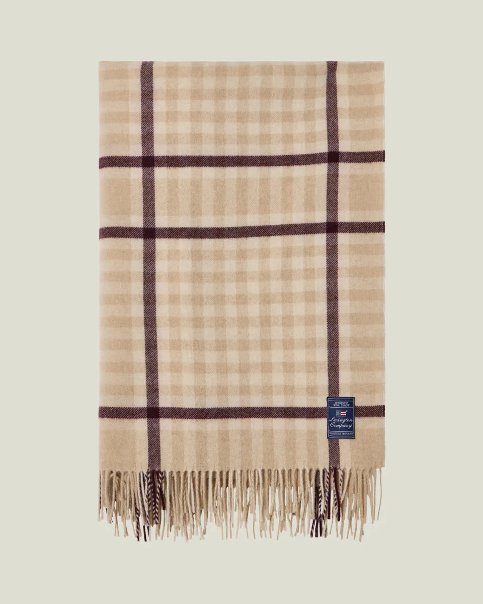 Checked Recycled Wool Throw