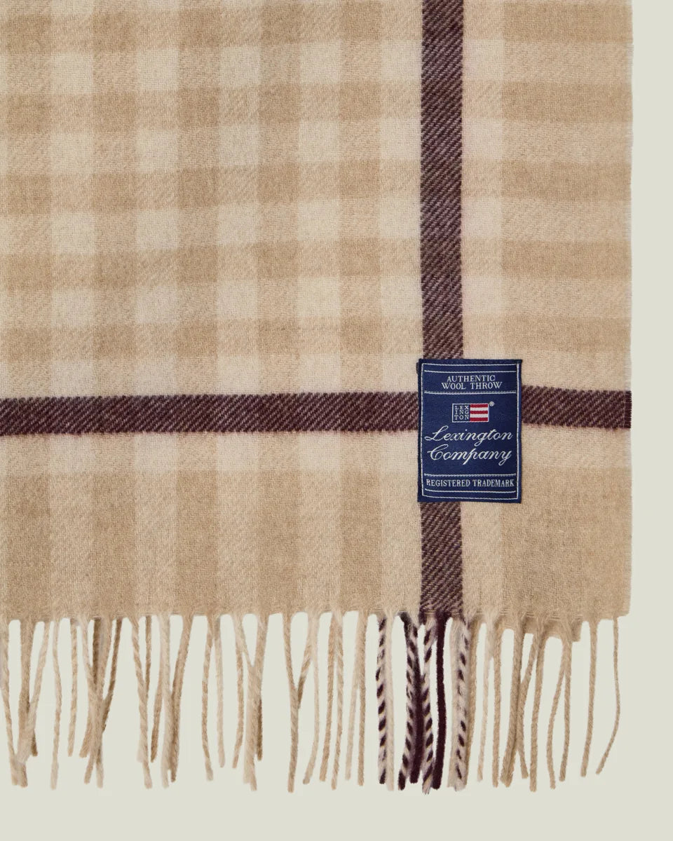 Checked Recycled Wool Throw