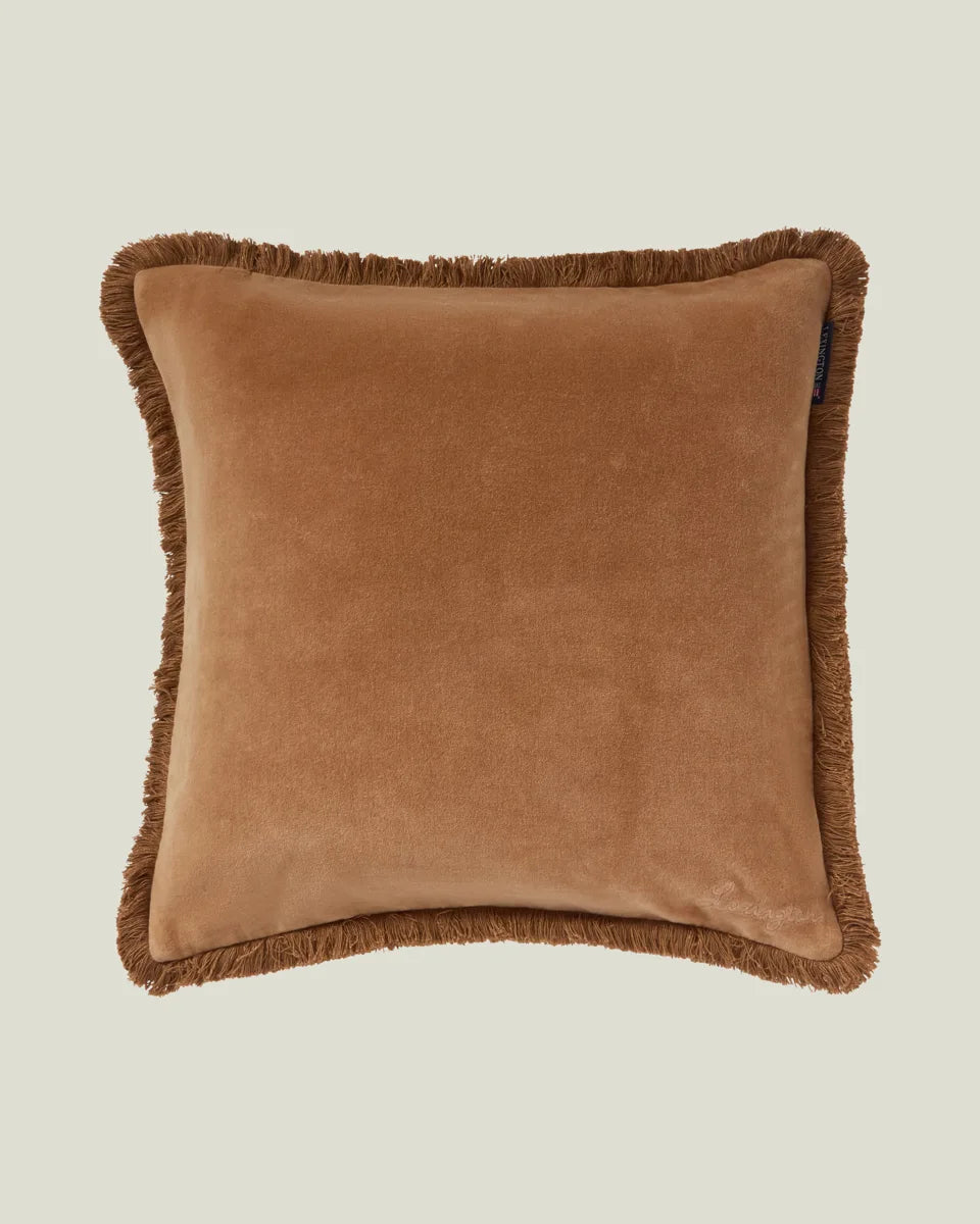 Fringe Organic Cotton Velvet Pillow Cover