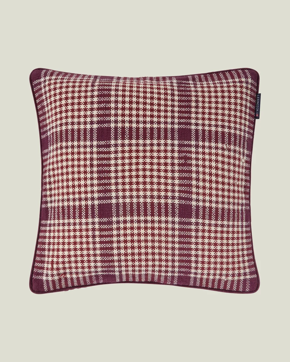 Checked Recycled Cotton Pillow Cover