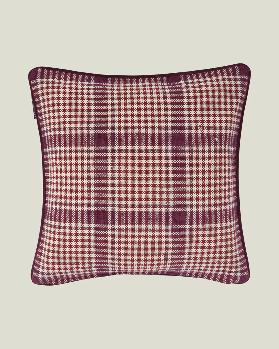 Checked Recycled Cotton Pillow Cover